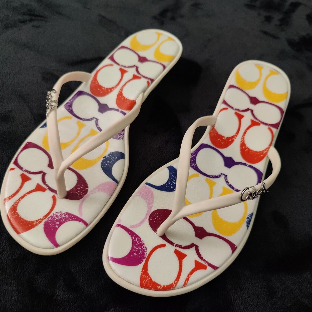 Coach Dorann wedge multi colored sandals
